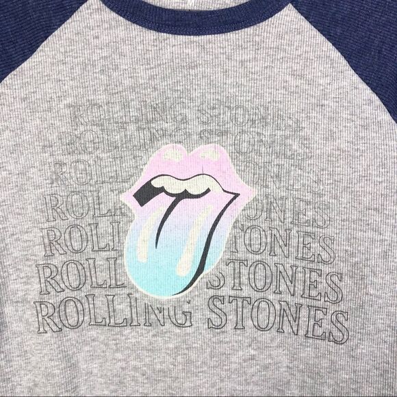 ROLLING STONES | Raglan Style Ribbed Shirt Medium - Picture 4 of 6
